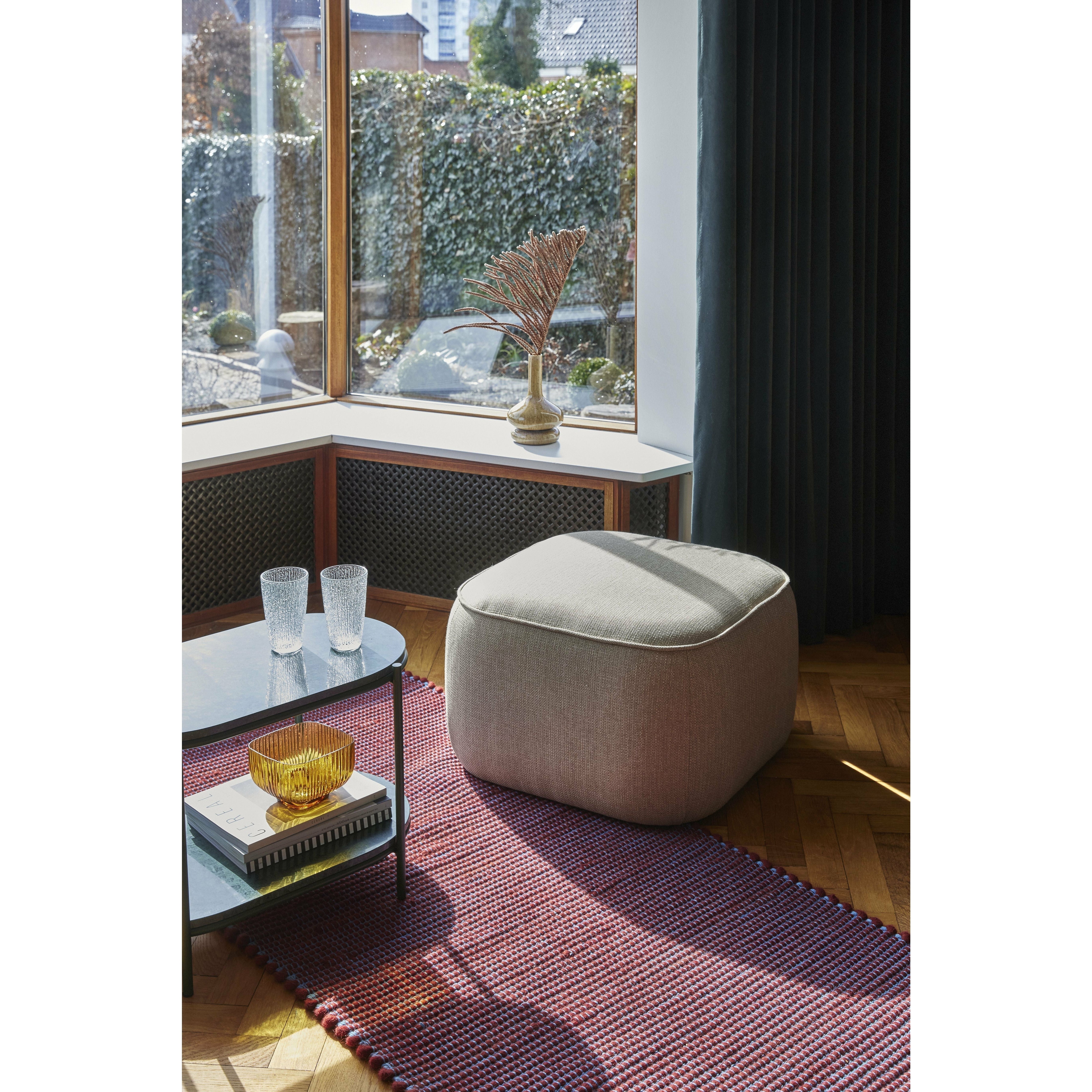 Hübsch Cube Pouf Polyester Oeko Tex, Beige