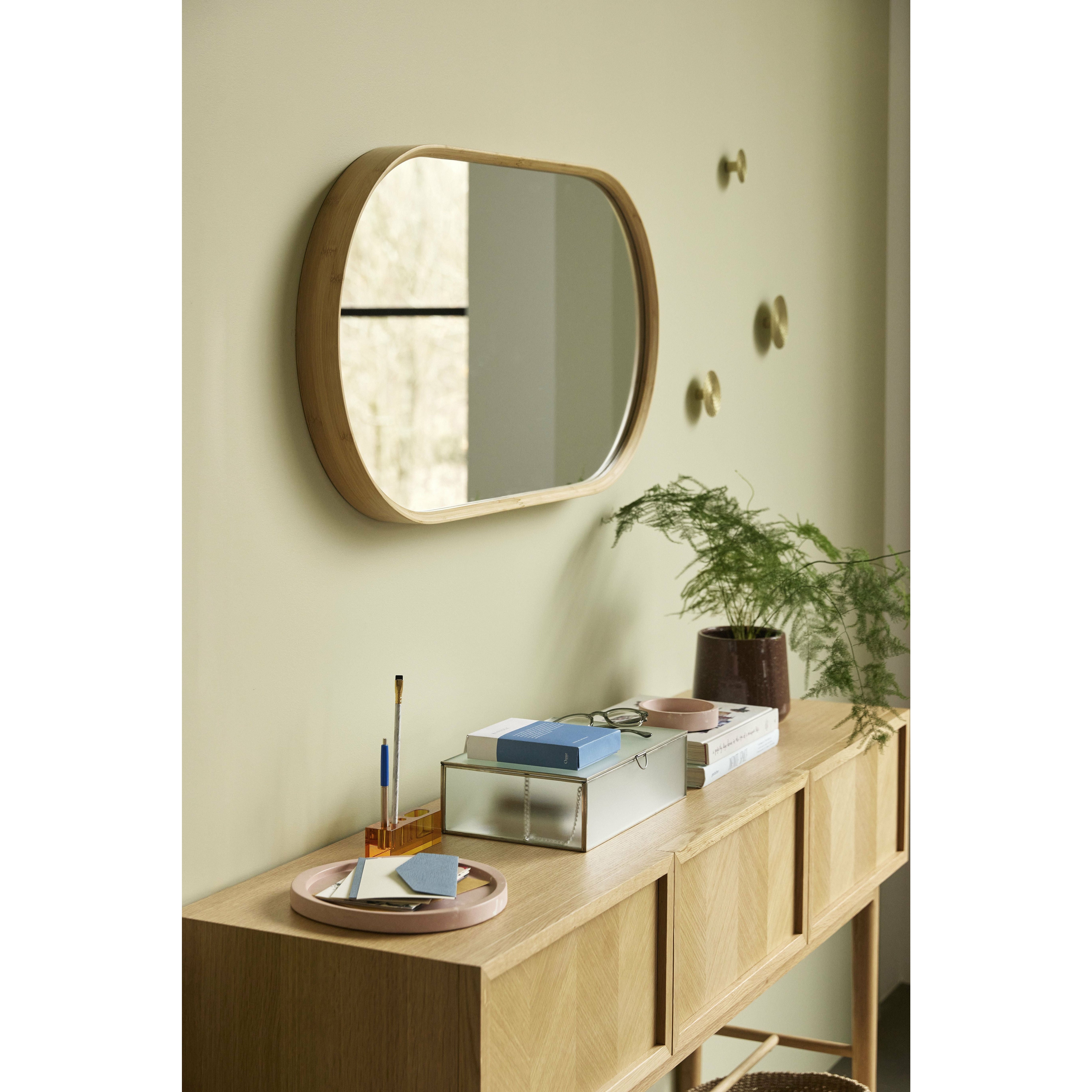 Hübsch Mood Wall Mirror Glass/Bamboo Natural