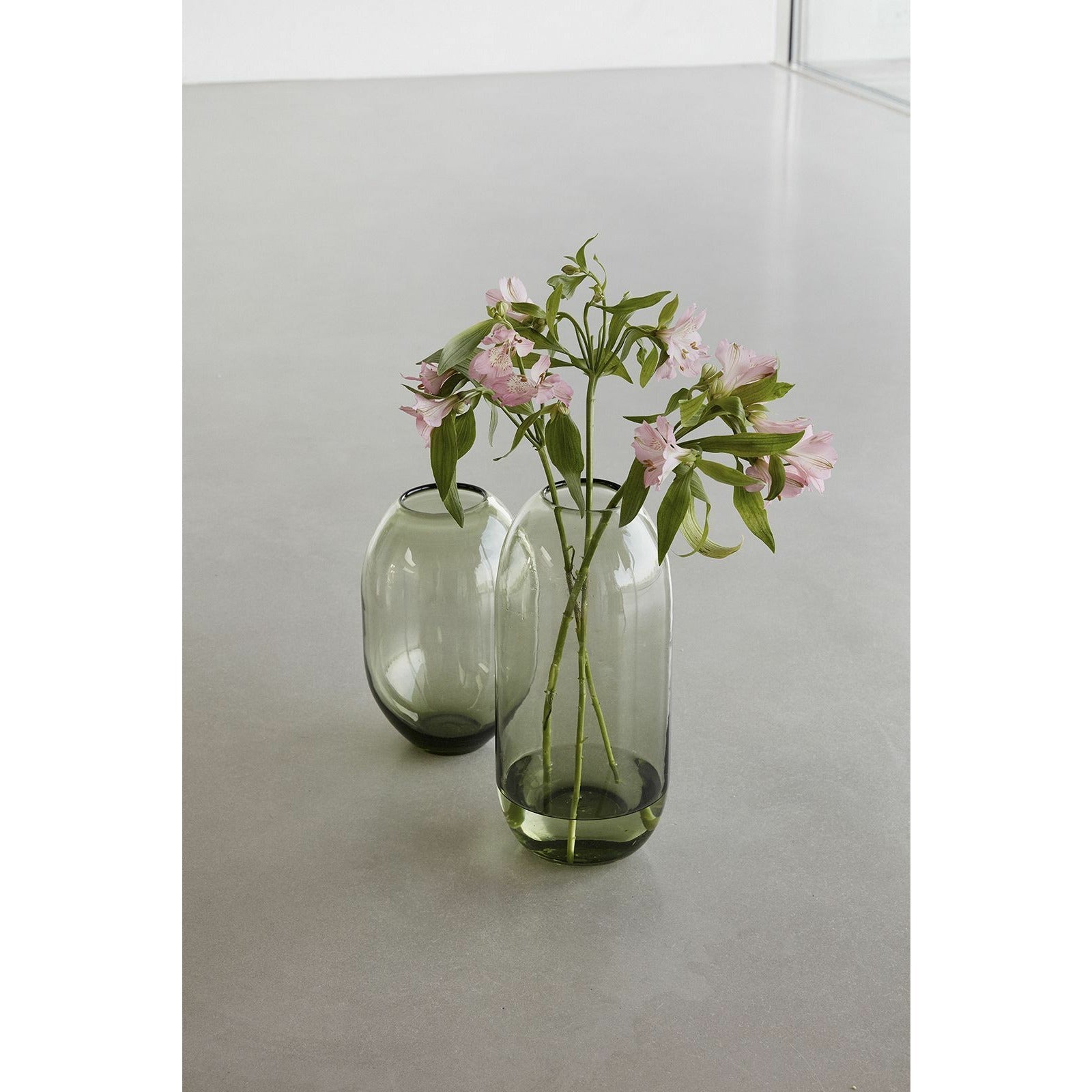 Hübsch Moss Vase Glass Green Set Of 2