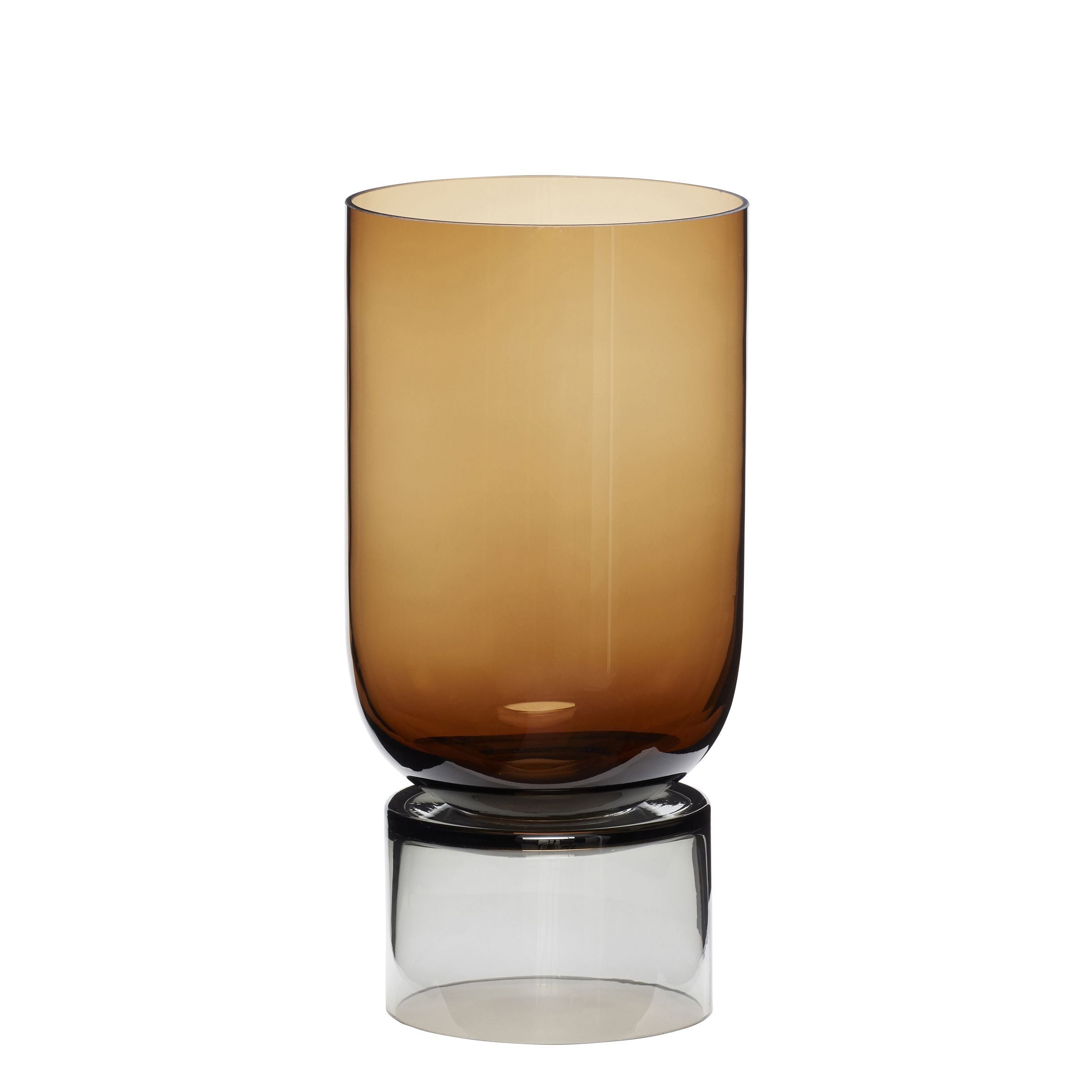 Hübsch Stand wazon ręcznie robiono szklany bursztyn/szary, Øx H 16x32 cm