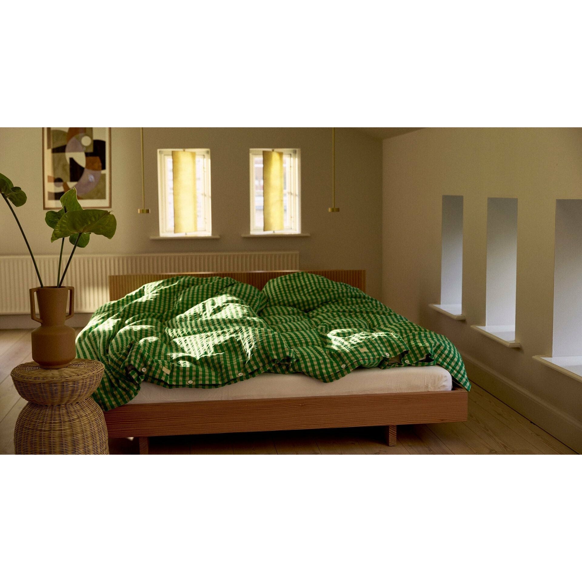 Juna Bæk & Bølge Bed Linen 140x200 Cm, Green/Sand