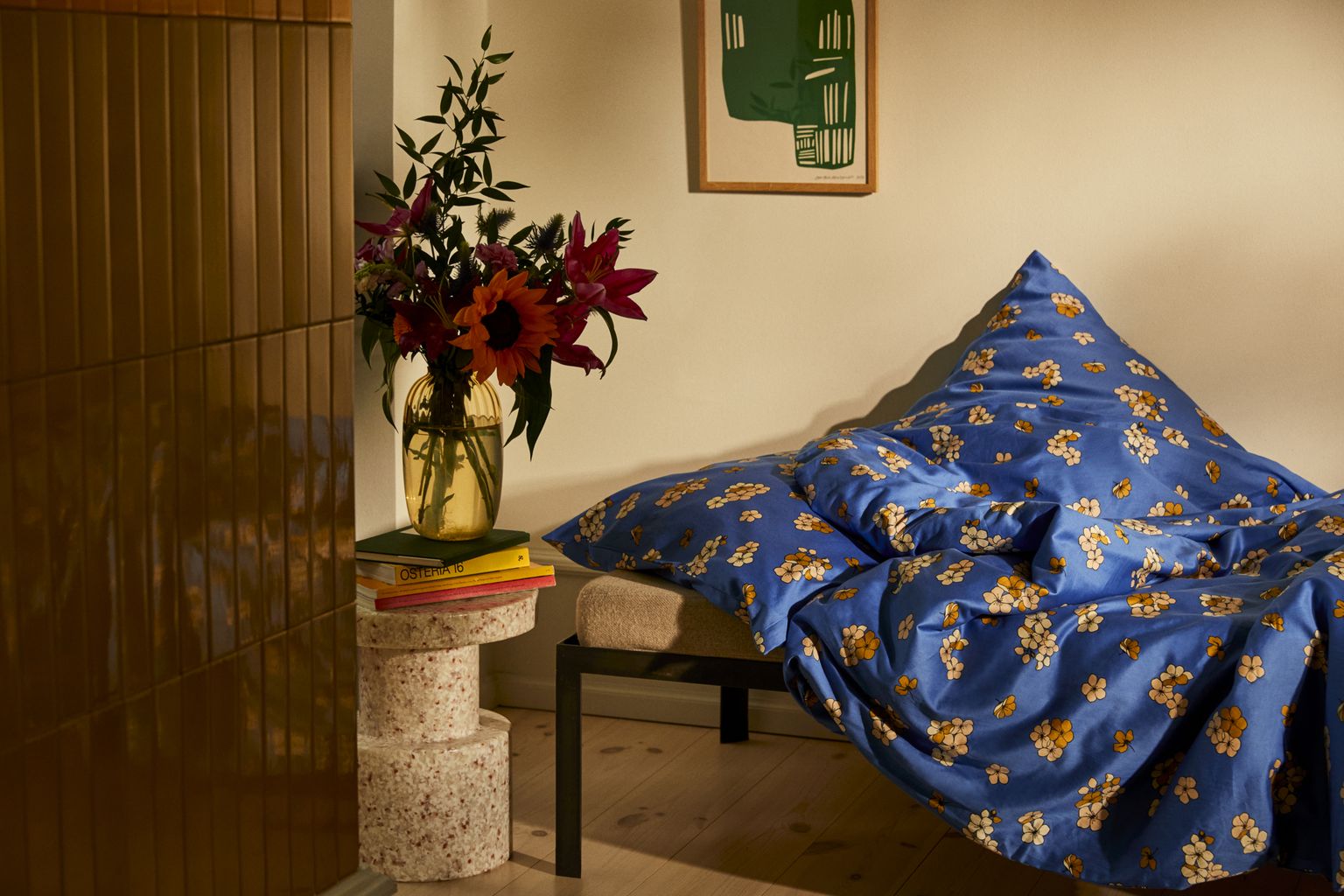 Juna Grand Pleasly Bed Line 140 x220 cm, niebieski