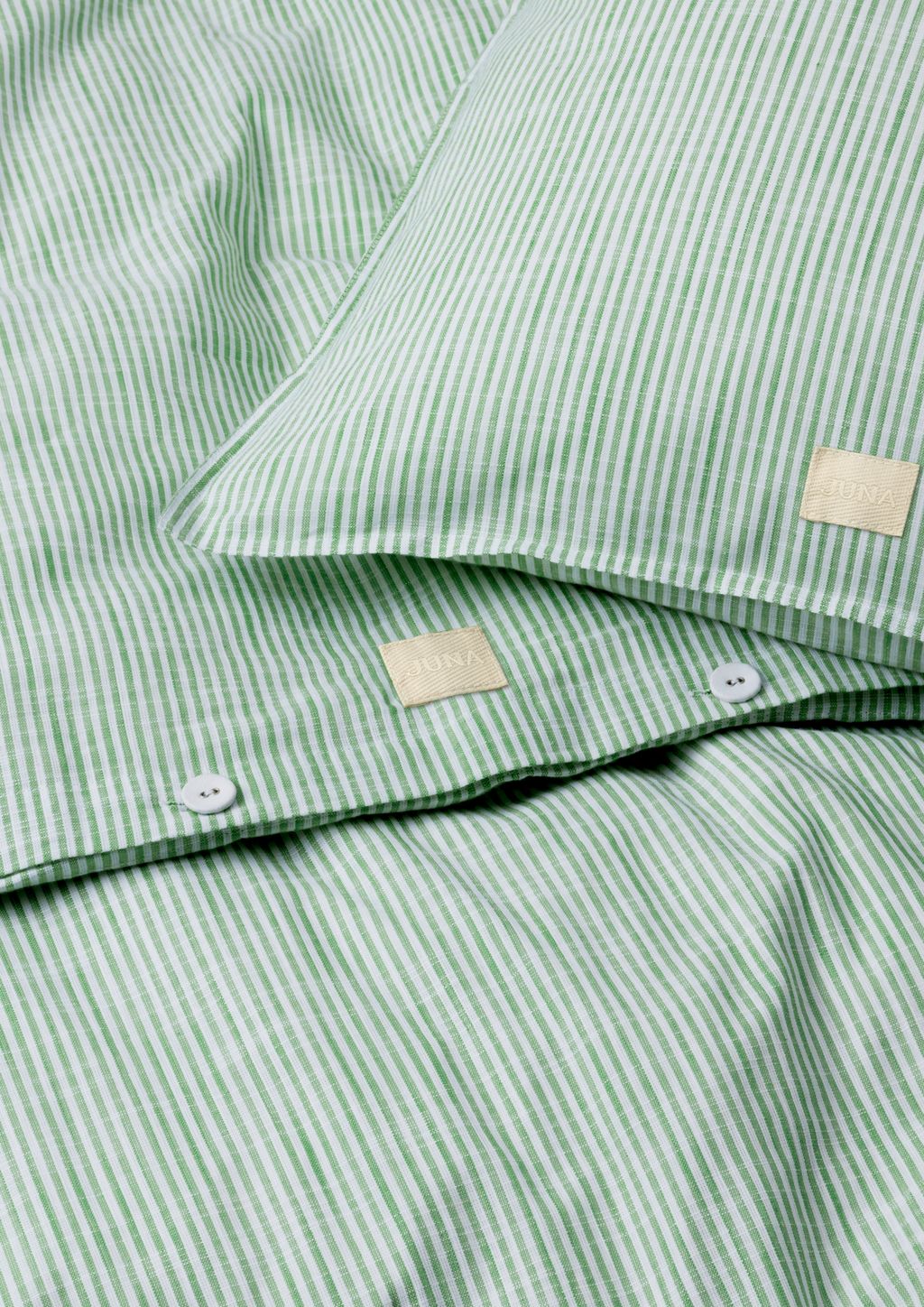 Juna Monochrome Lines Bed Bed 200 x220 cm, zielony/biały