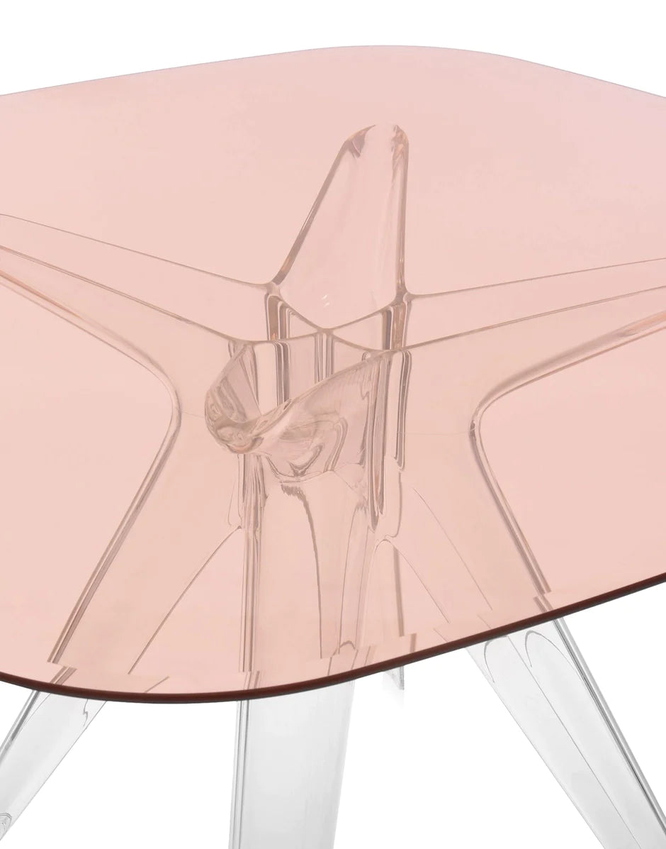 Kartell Sir Gio Table Square, Crystal/Pink