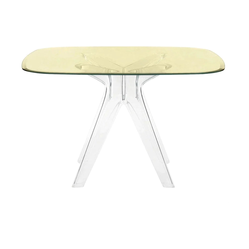 Kartell Sir Gio Table Square, Crystal/Yellow