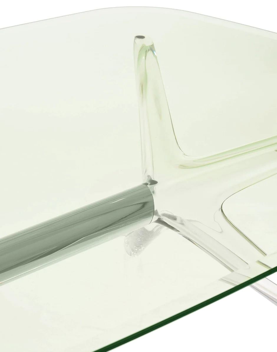 Kartell Blast Side Table Rectangular, Chrome/Green