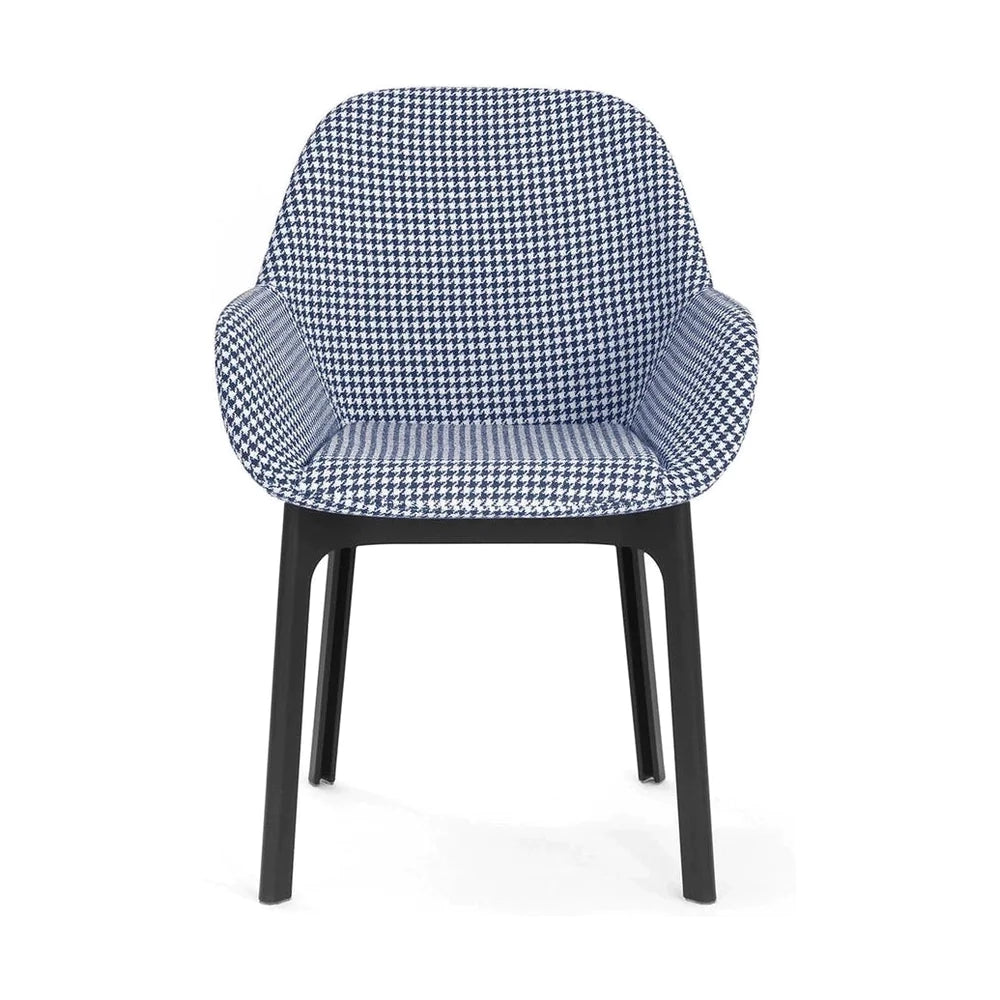 Kartell Clap Armchair, Black/Houndstooth Blue