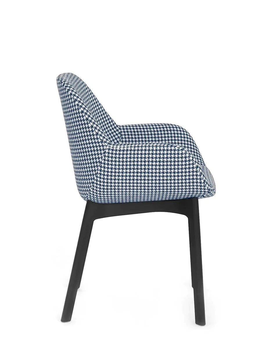 Fotel Kartell, czarny/houndstooth niebieski