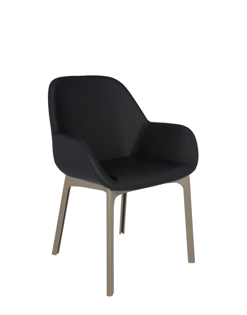 Kartell Clap Pvc Armchair, Taupe/Glossy Black