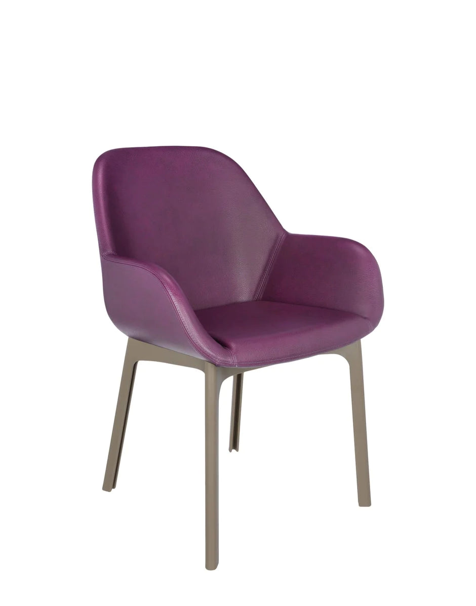 Fotel Kartell Clap PVC, taupe/śliwka