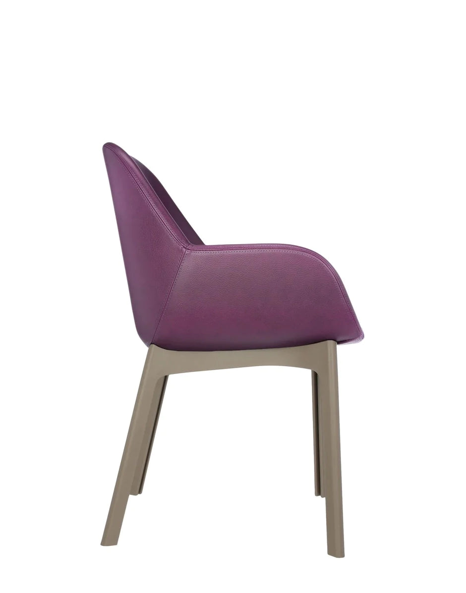 Fotel Kartell Clap PVC, taupe/śliwka