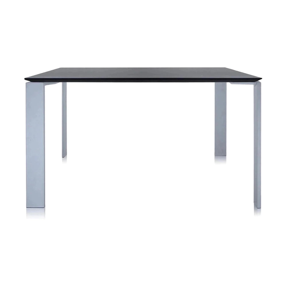 Kartell Four Soft Touch Desk 128x128 cm, aluminium/czarny