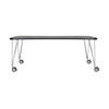 Kartell Max Desk With Wheels 190x90 Cm, Slate/Chrome