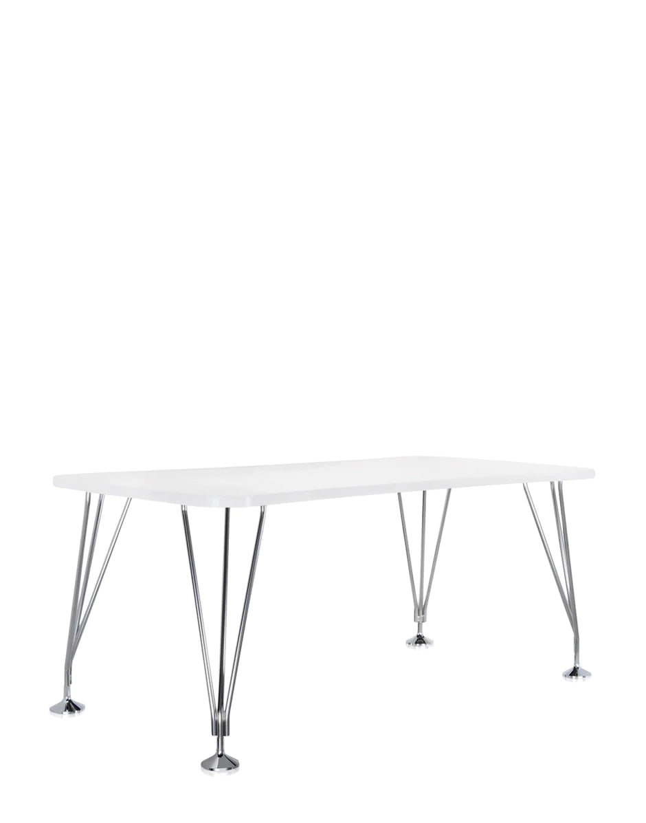 Kartell Max Desk 160x80 cm, biały cynk/chrom