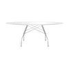 Kartell Glossy Table Oval Glass, Chrome/White