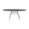 Kartell Glossy Table Oval Marble, Matt Black/Brown Emperador