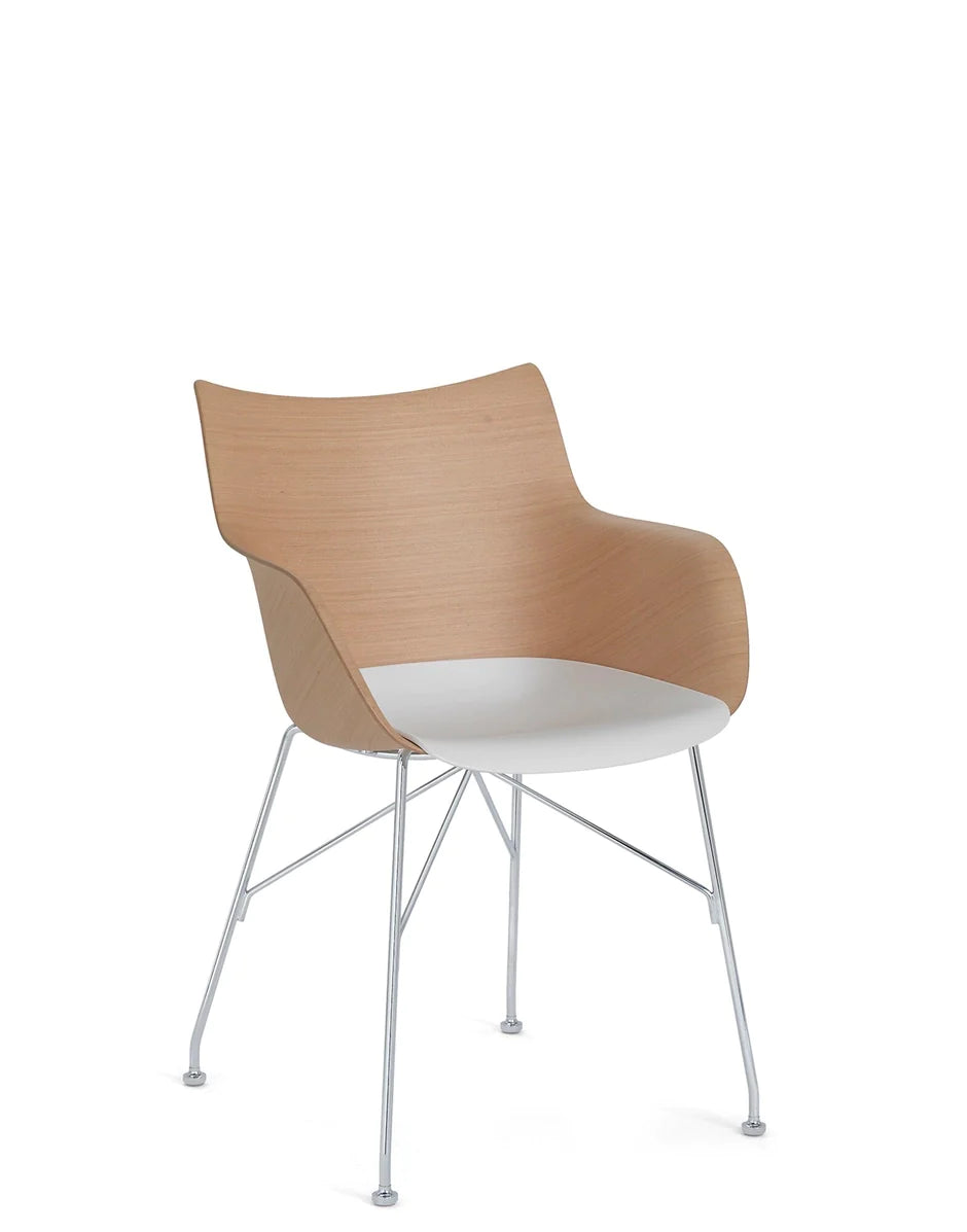 Kartell Q/Wood Fotel Podstawowa okleina, jasne drewno/chrom