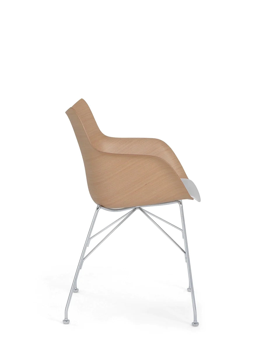 Kartell Q/Wood Fotel Podstawowa okleina, jasne drewno/chrom