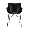 Kartell Q/Wood Armchair Basic Veneer, Black Wood/Black