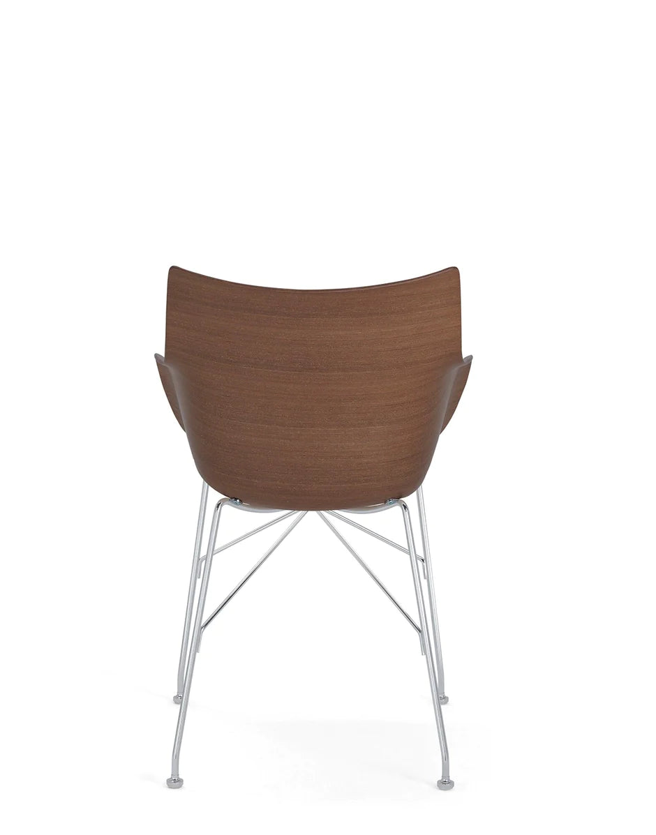 Kartell Q/Wood Fotel Podstawowa okleina, ciemne drewno/chrom