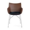 Kartell Q/Wood Fotel Podstawowa okleina, ciemne drewno/chrom