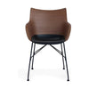 Kartell Q/Wood Armchair Basic Veneer, Dark Wood/Black