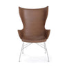 Kartell K/Wood Armchair Basic Veneer, Dark Wood/Chrome