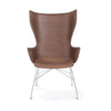 Kartell K/Wood Fotel Slatted Ash, ciemne drewno/chrom