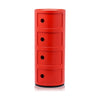 Kartell Componibili Classic Container 4 Elements, Red