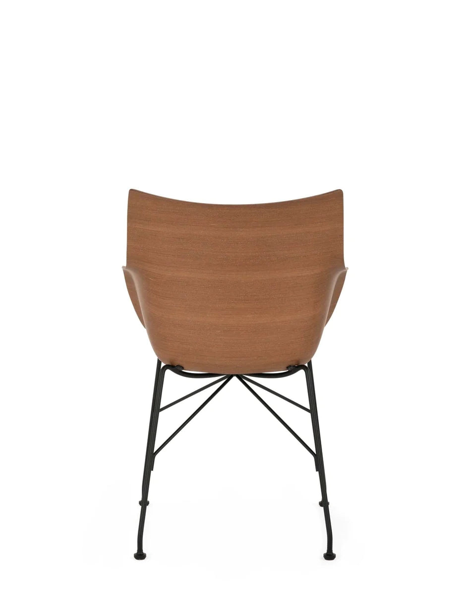 Fotel Kartell Q/Wood, ciemne drewno/czarny/czarny