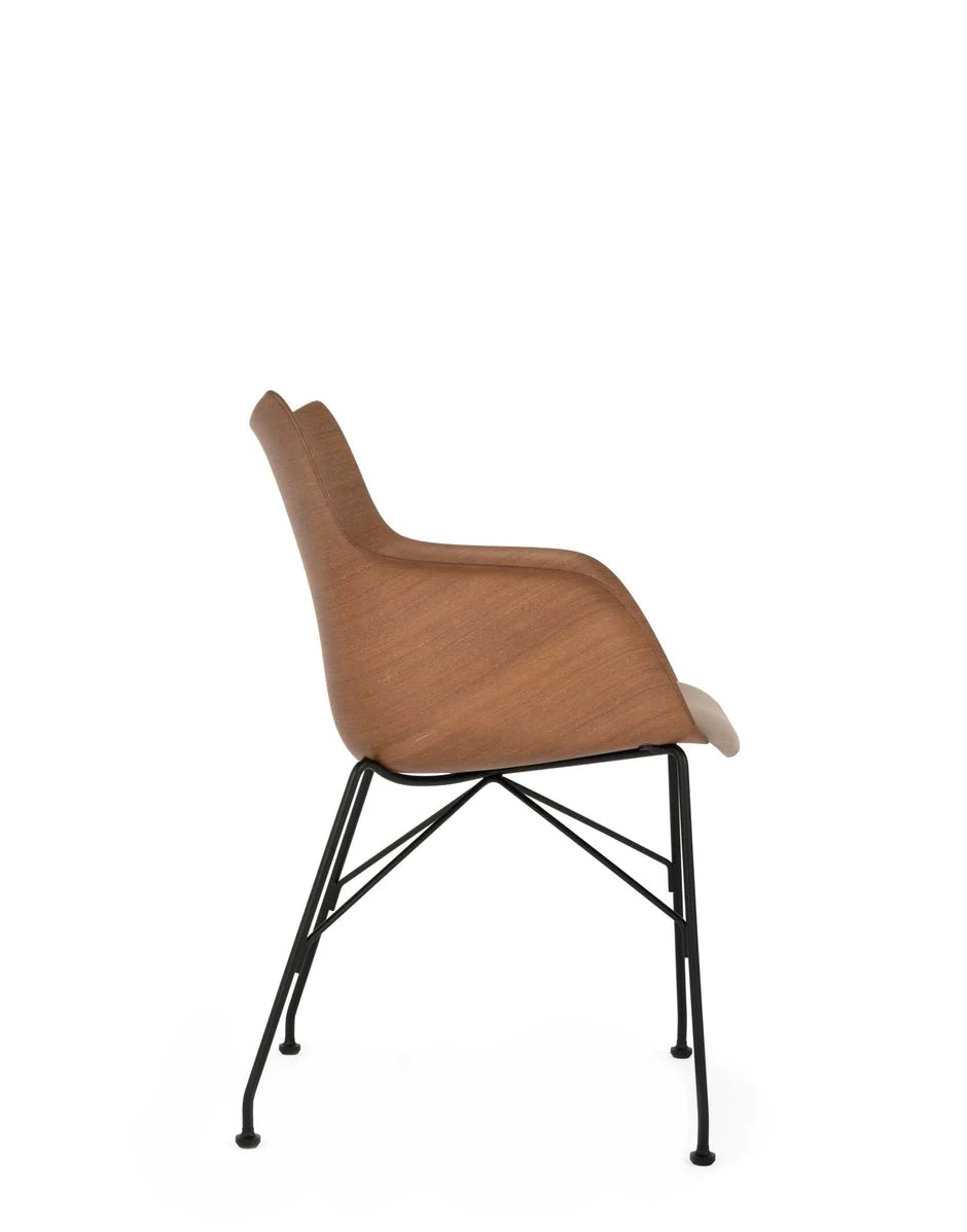 Fotel Kartell Q/Wood, ciemne drewno/czarny/nago