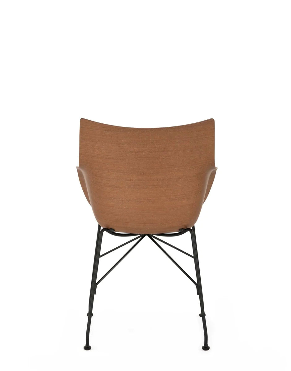 Fotel Kartell Q/Wood, ciemne drewno/czarny/nago