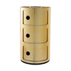 Kartell Componibili Metal Container 3 Elements, Gold