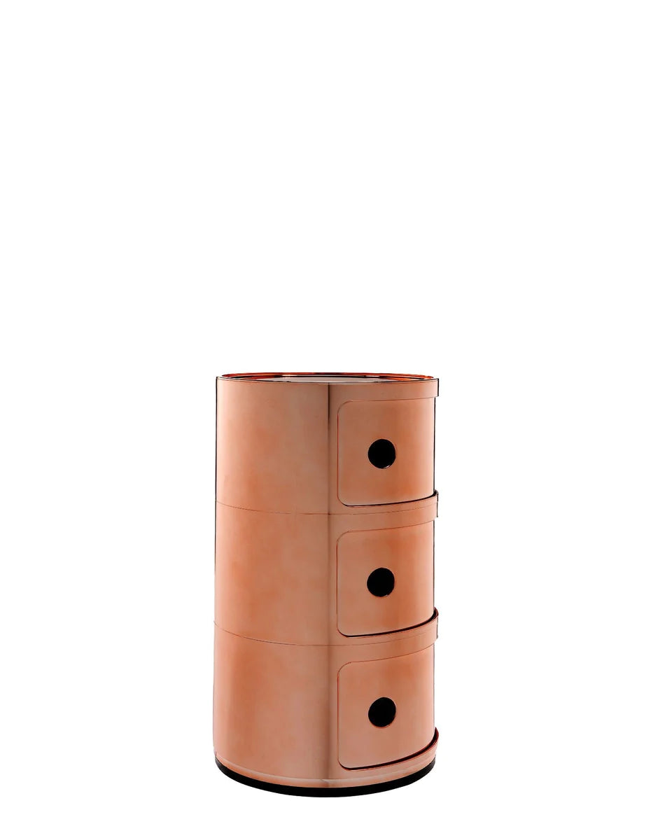 Kartell Componibili Metal Container 3 Elements, Coppery