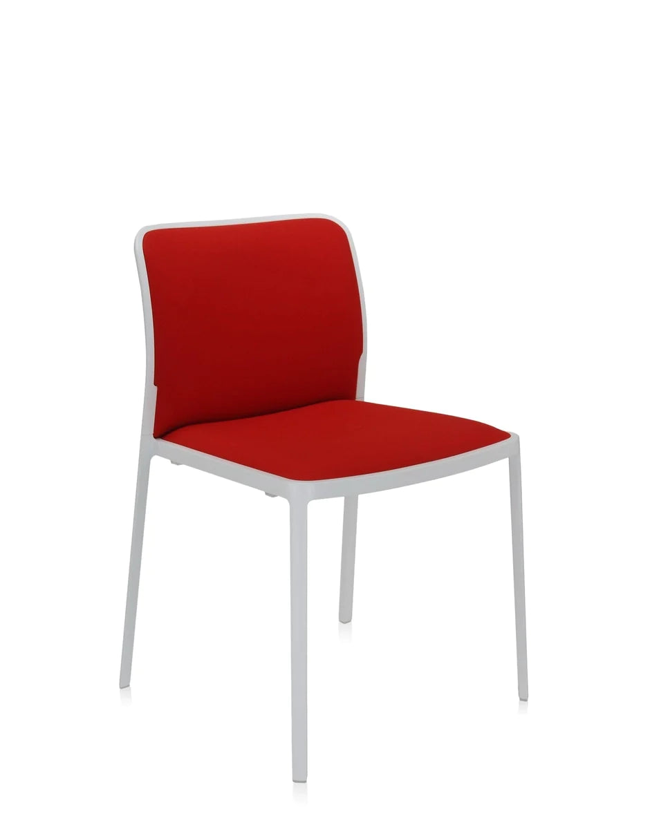Miękkie krzesło Kartell Audrey, białe/czerwone
