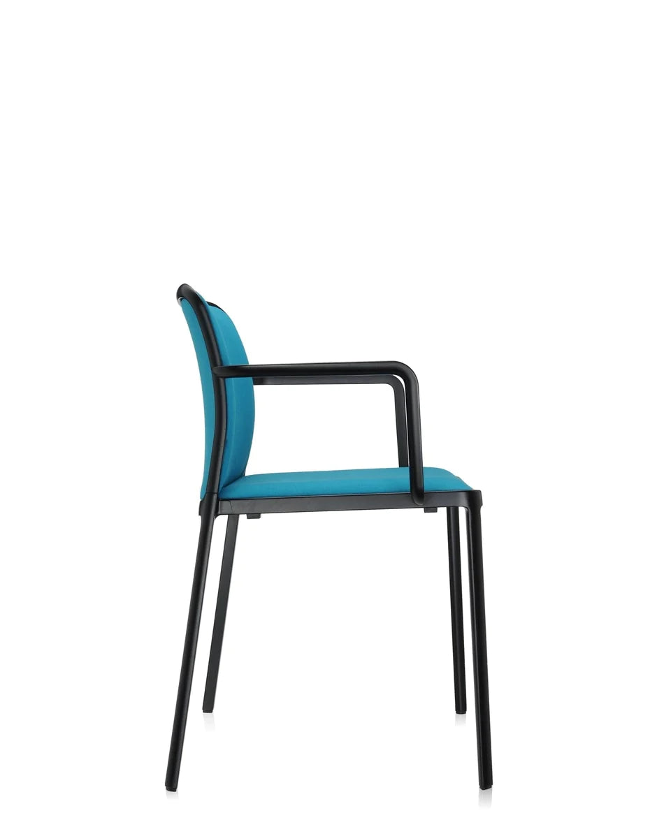 Kartell Audrey Soft Armchair, Black/Teal Blue