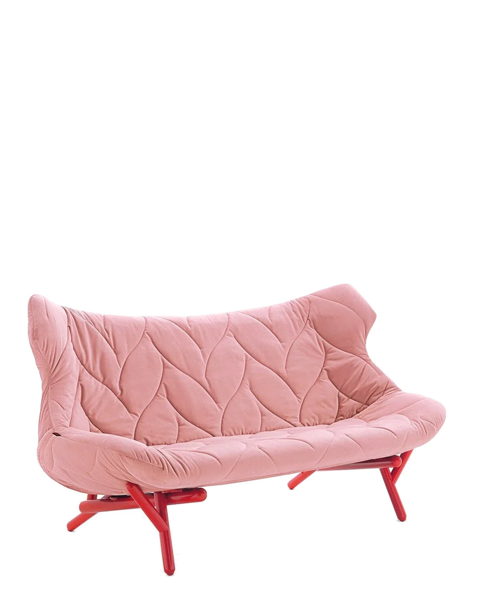 Kartell Foliage Sofa Velvet, czerwony/różowy