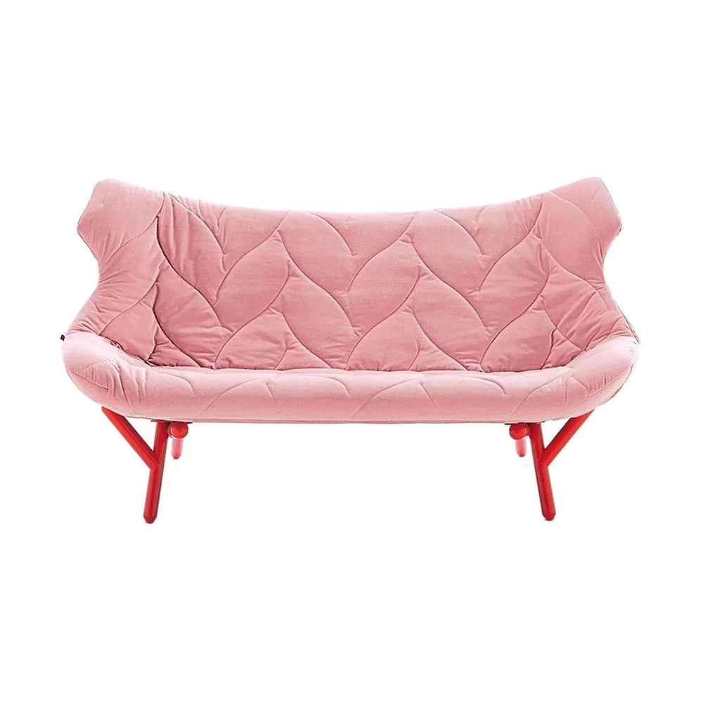 Kartell Foliage Sofa Velvet, czerwony/różowy