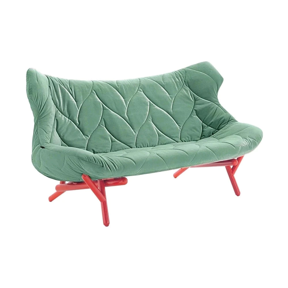 Kartell Foliage Sofa Velvet, czerwona/ciemnozielona