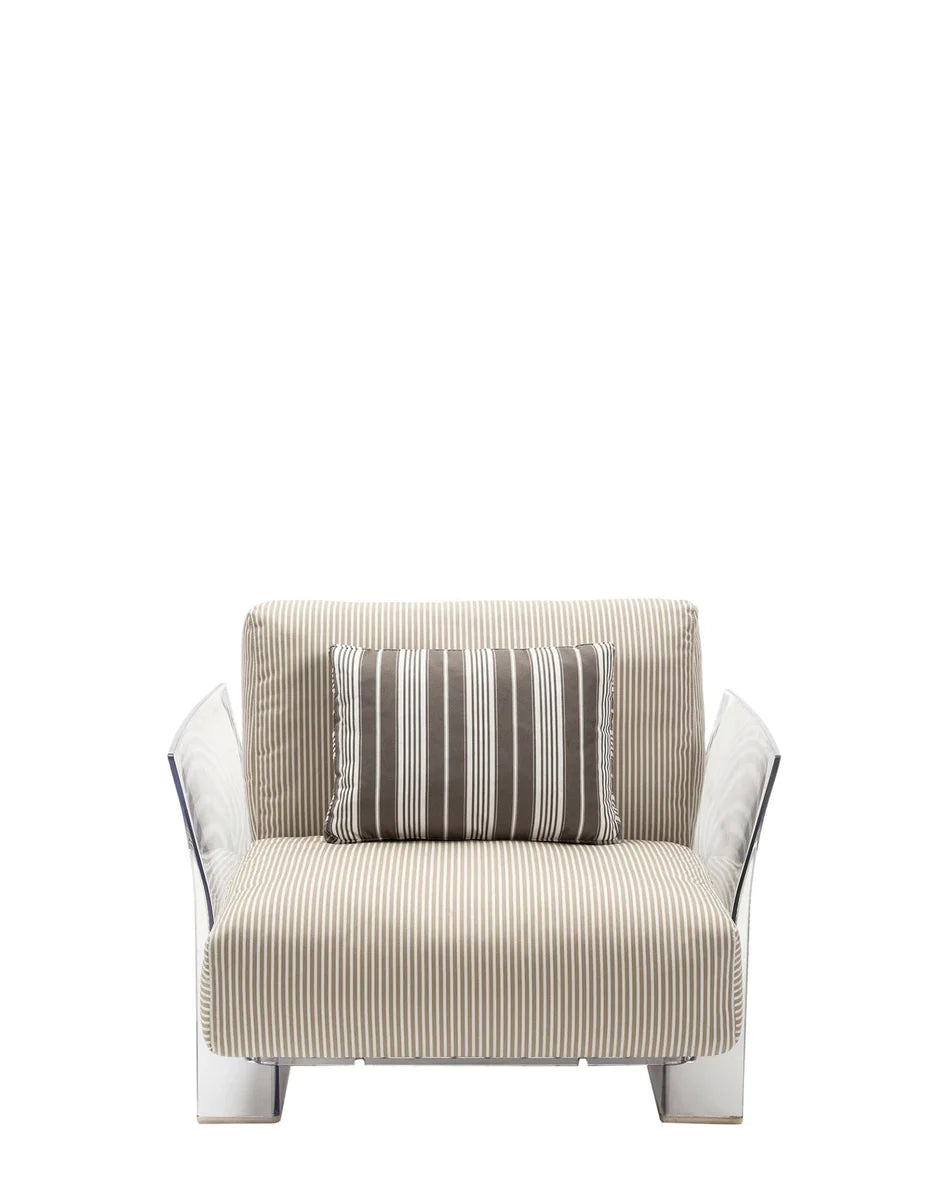 Kartell Pop Fotele Outdoor Stripes, Beige