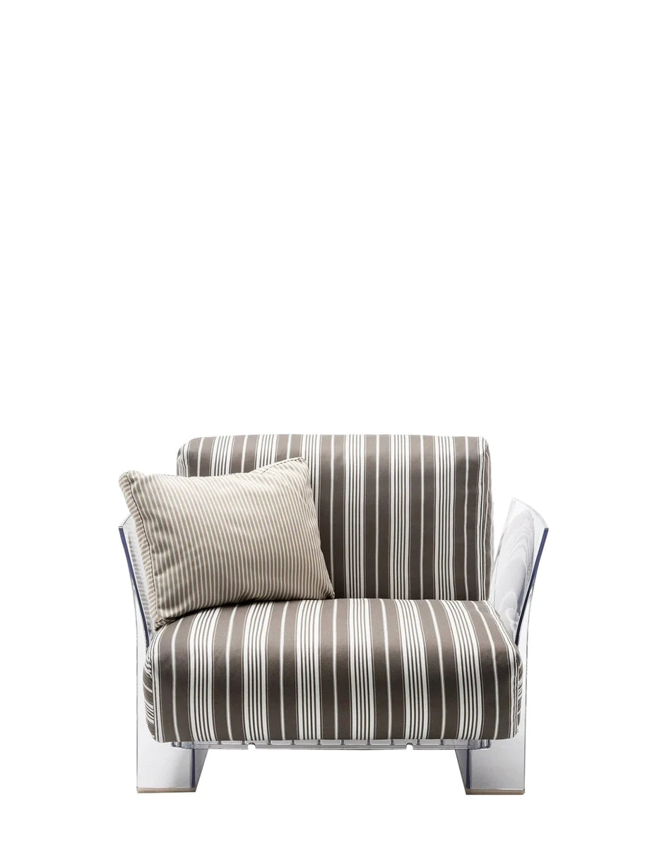 Kartell Pop Fotele Outdoor Stripes, Taupe