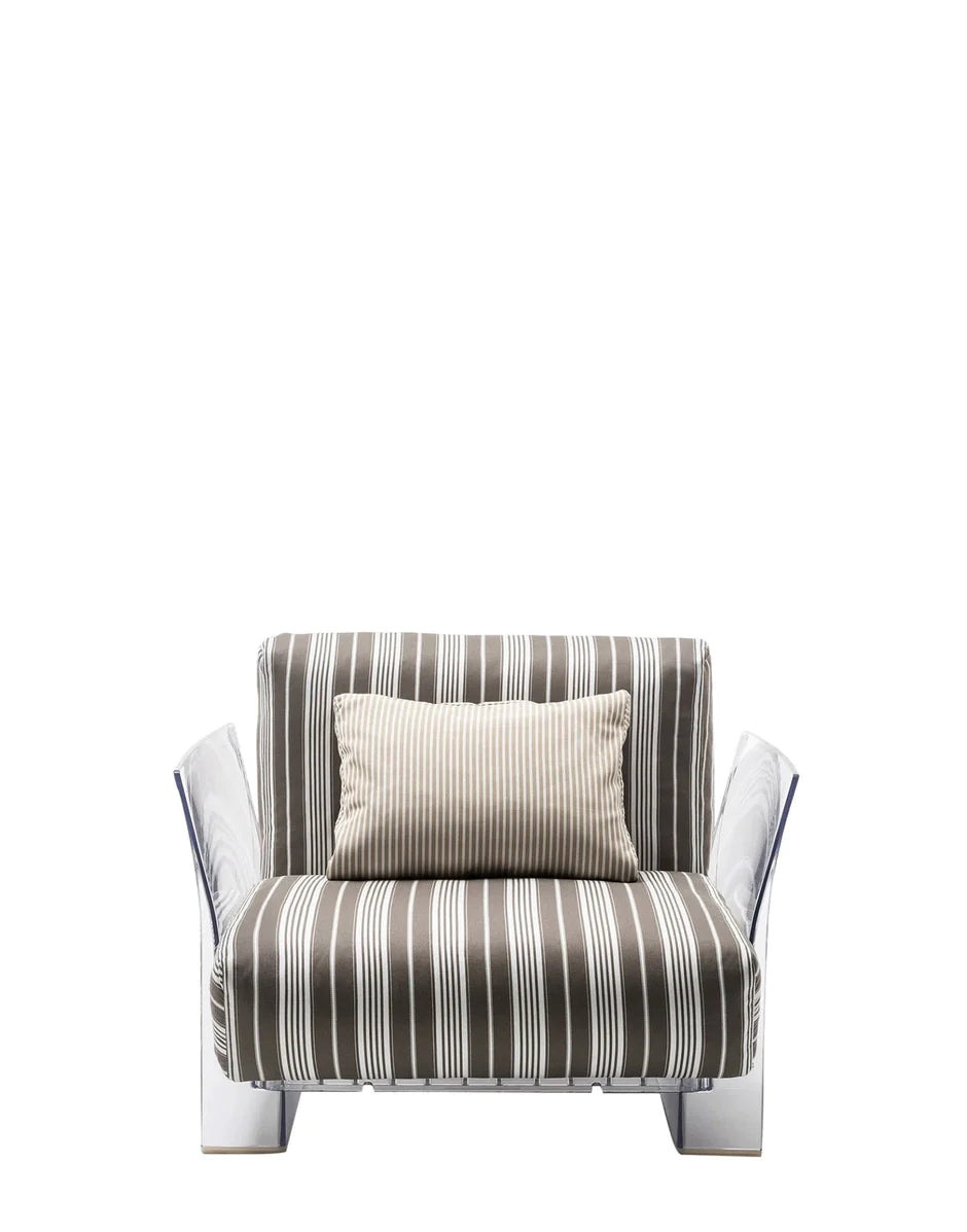 Kartell Pop Fotele Outdoor Stripes, Taupe