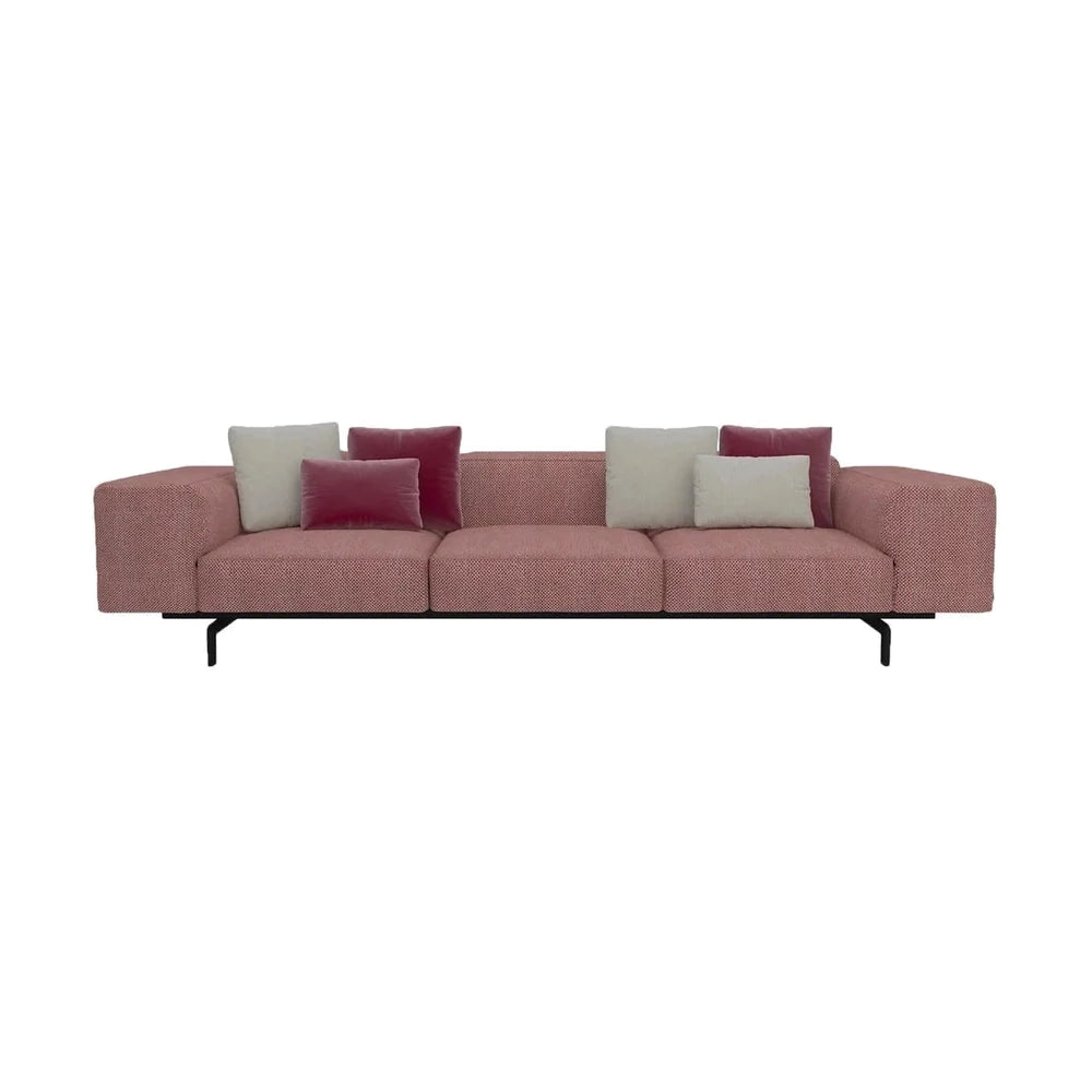 Kartell Largo 3 SEATER Sofa Pied de Poule, różowy