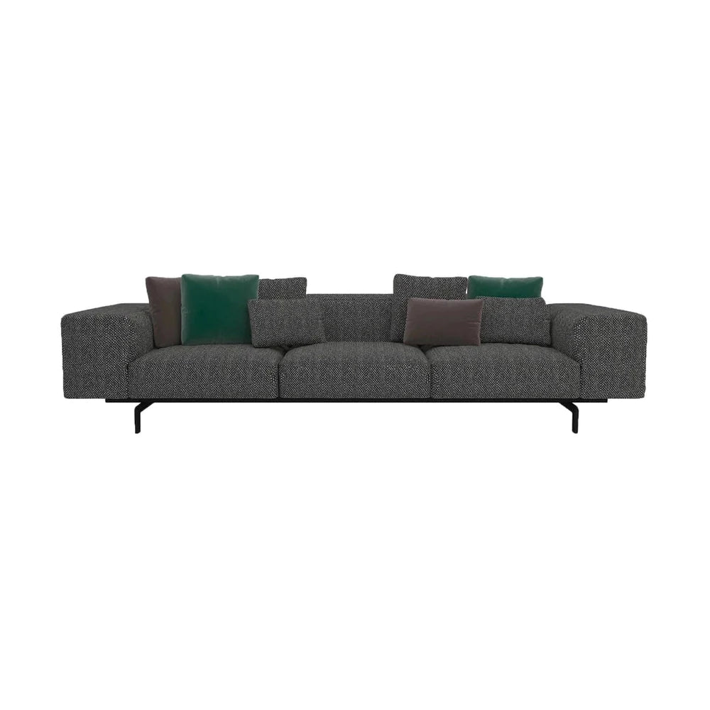 Kartell Largo 3 -osobowa sofa Velvet, ciemnozielona