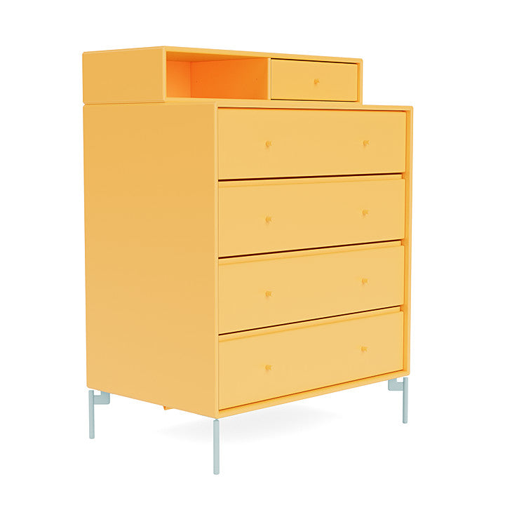 Montana Keep Chest Of Drawers With Legs, Acacia/Flint