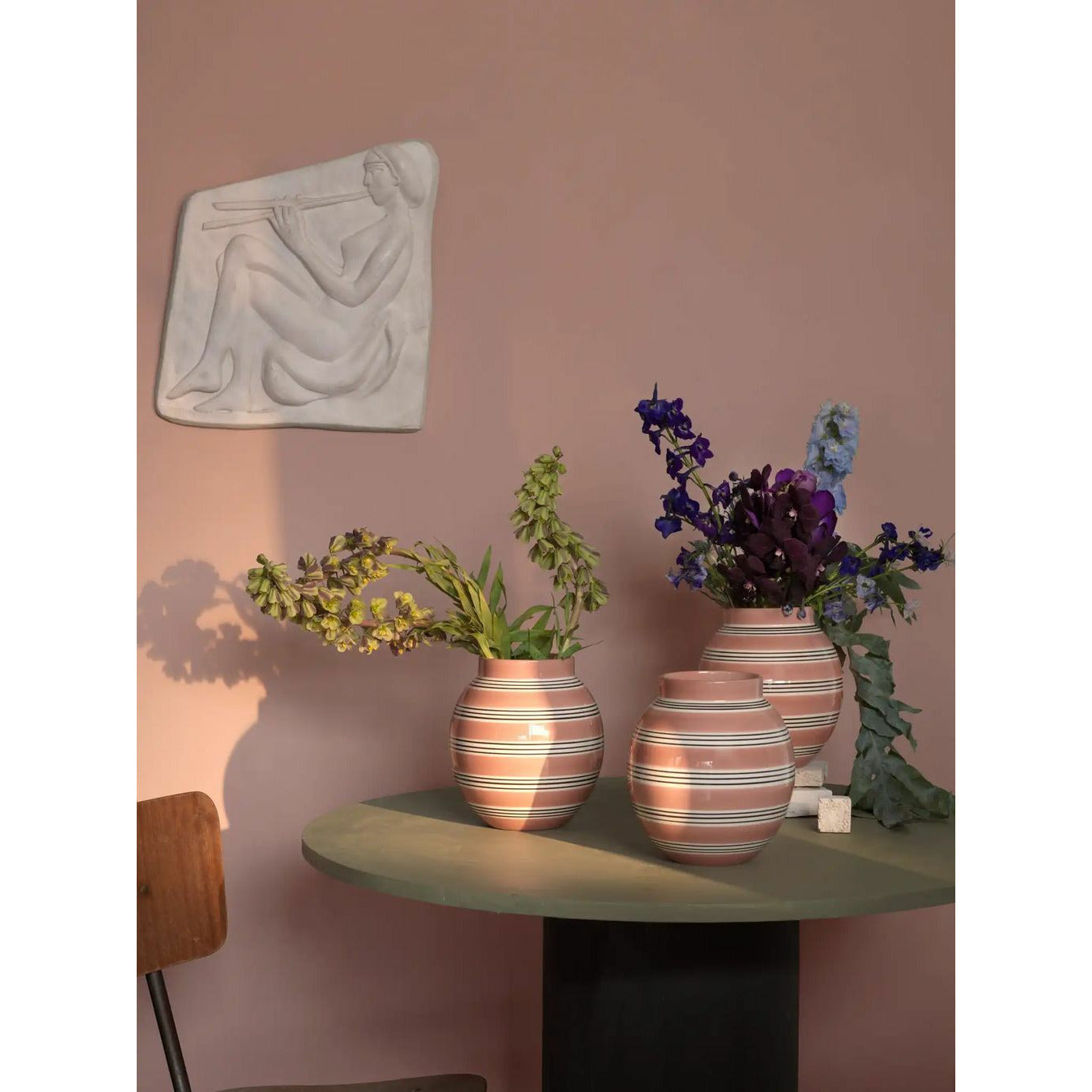 Kähler Omaggio Nuovo Vase, Pigeons Pink
