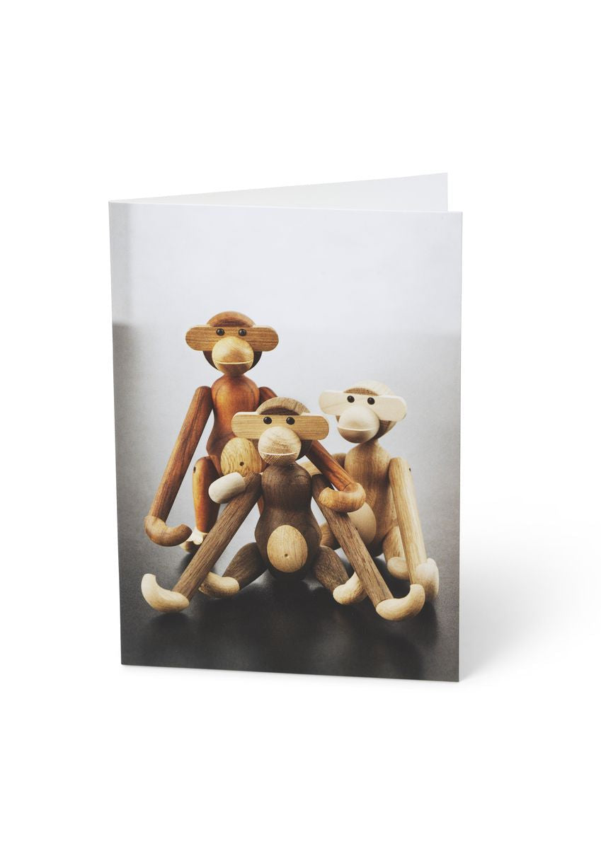 Kay BoJesen Card A6 Monkeys 3 różne mieszane drewno 1 sztuk