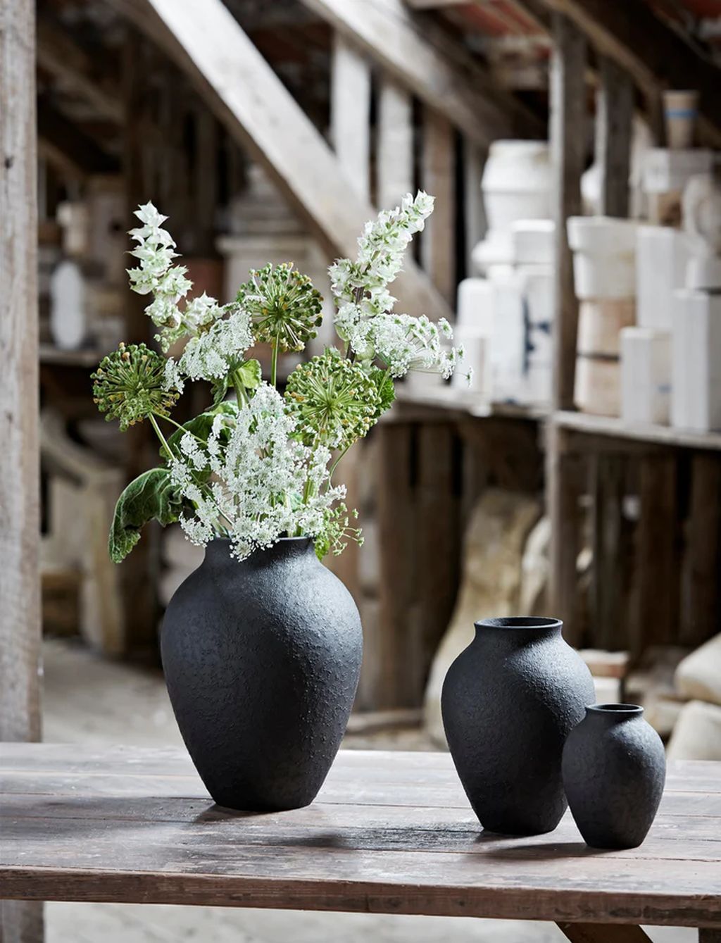 Knabstrup Keramik Vase H 12,5 Cm, Black