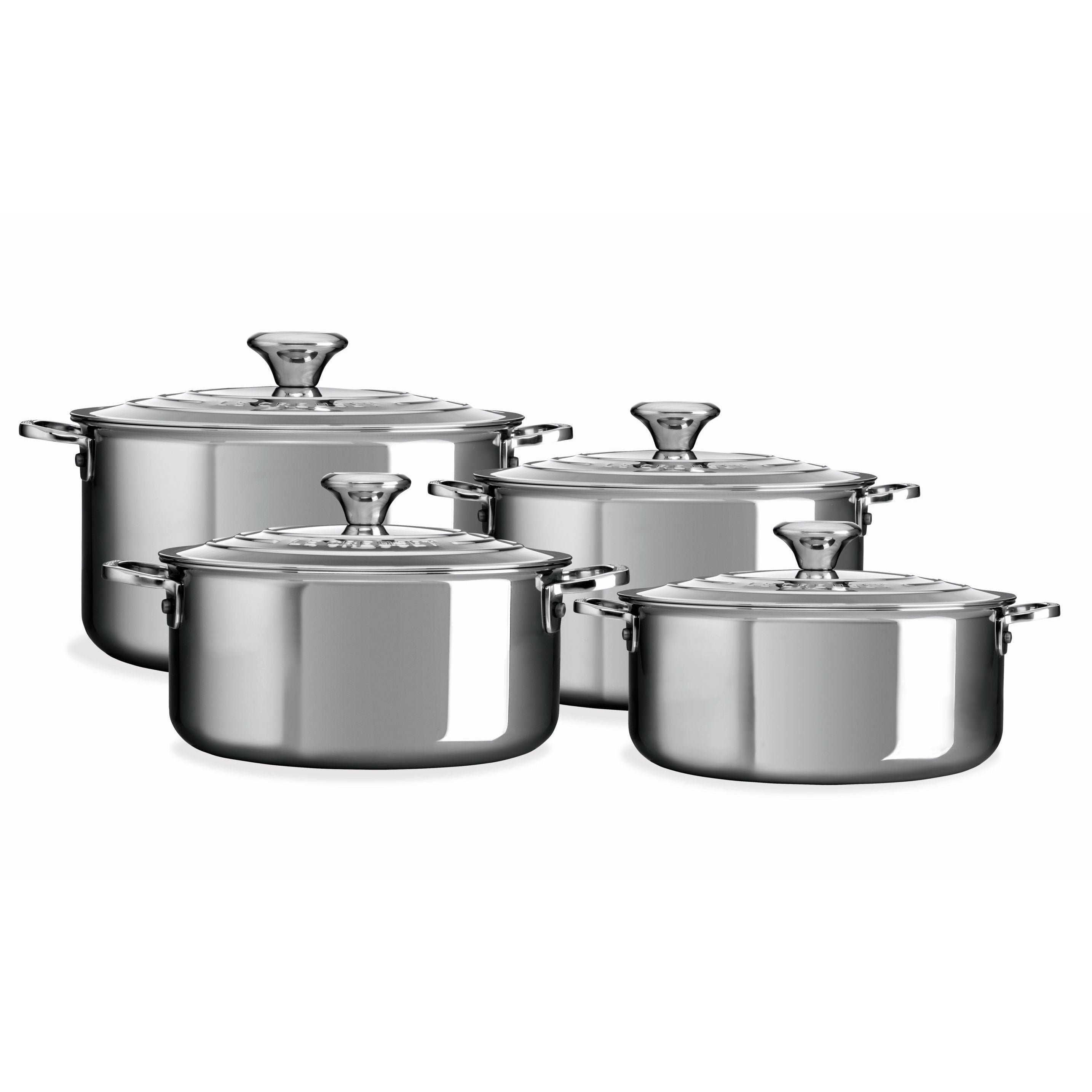 Le Creuset Signature Stainless Steel 4 Piece Cookware Set