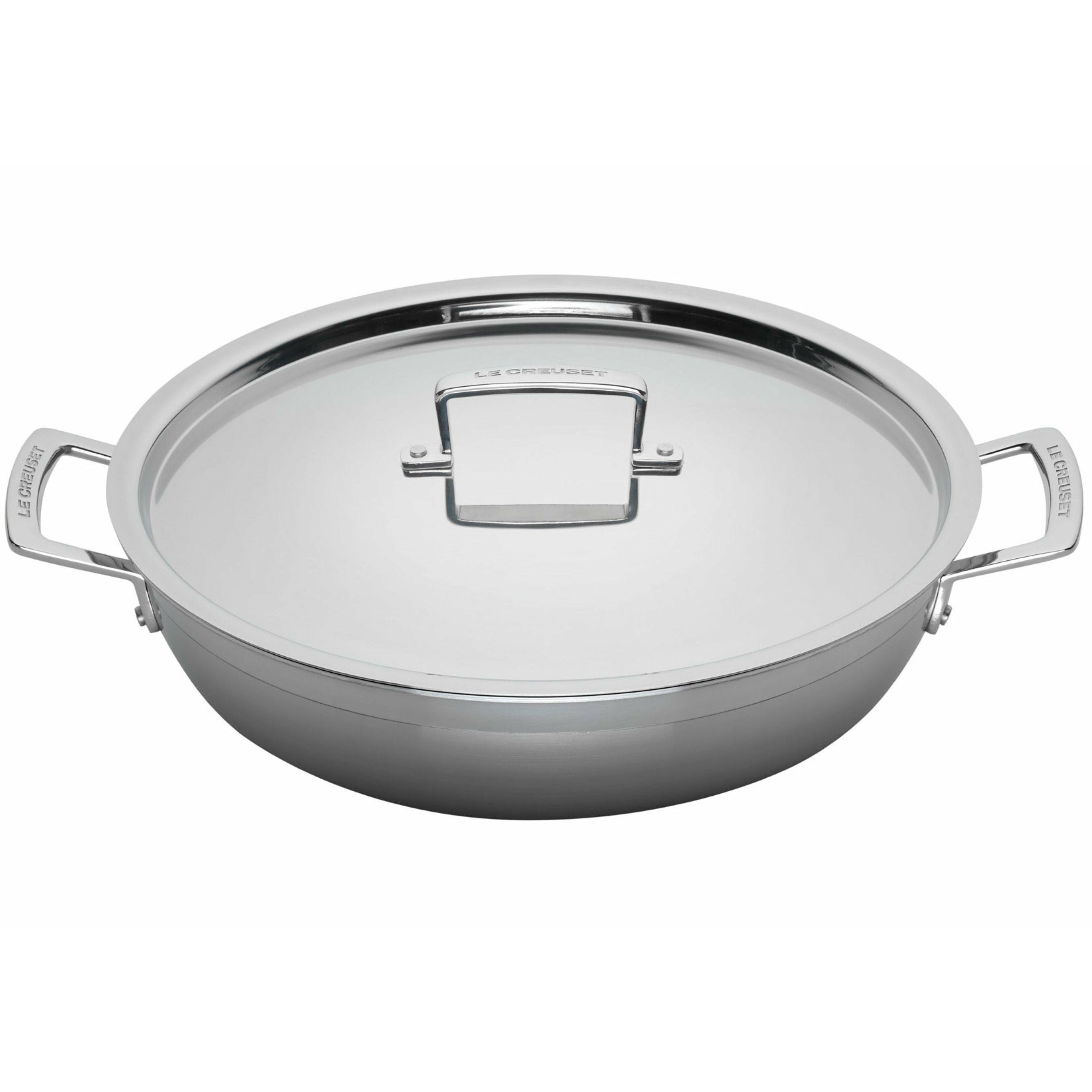 LE Creuset 3 -warstwowa stal nierdzewna płytka zapiekanka z pokrywką 4,8 l, 30 cm